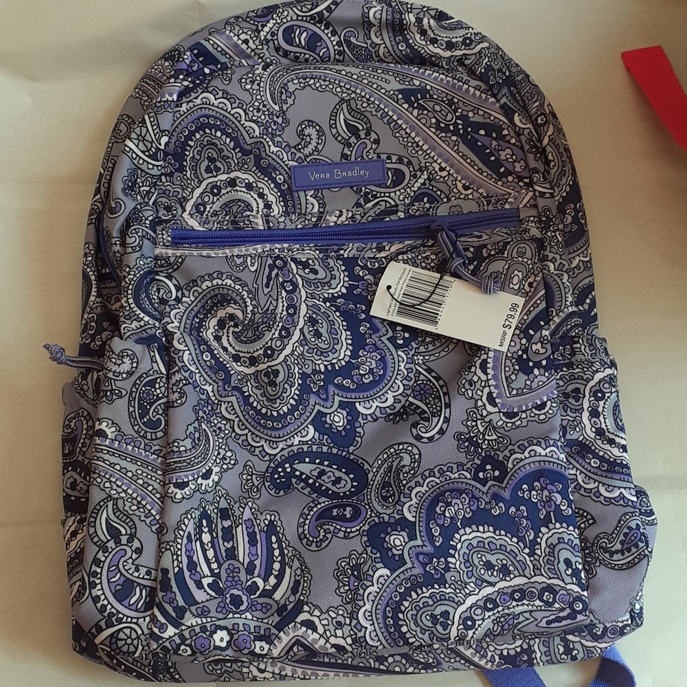 Vera Bradley Deep Night Paisley Lavender Backpack
